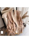 JJZXD Écharpe Femme châle Doux écharpe Cachemire imprimé Feuilles réversible Frange Automne épais Chaud Couverture Hiver Pash