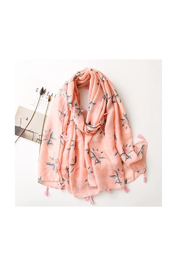 ZAIZAI Jardin Floral Viscose Châle Écharpe Ladelle Wrap Pashmina Stole Hijab 180 * 90cm Color : E, Size : 180cm*90cm 