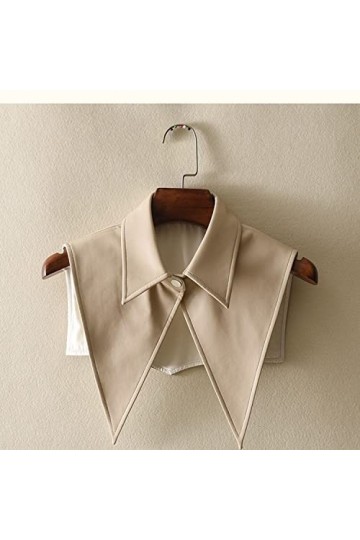 GRETD Col châle en cuir Épaulettes Col de chemise polyvalent Col de chemise décoratif Color : A, Size : One size 