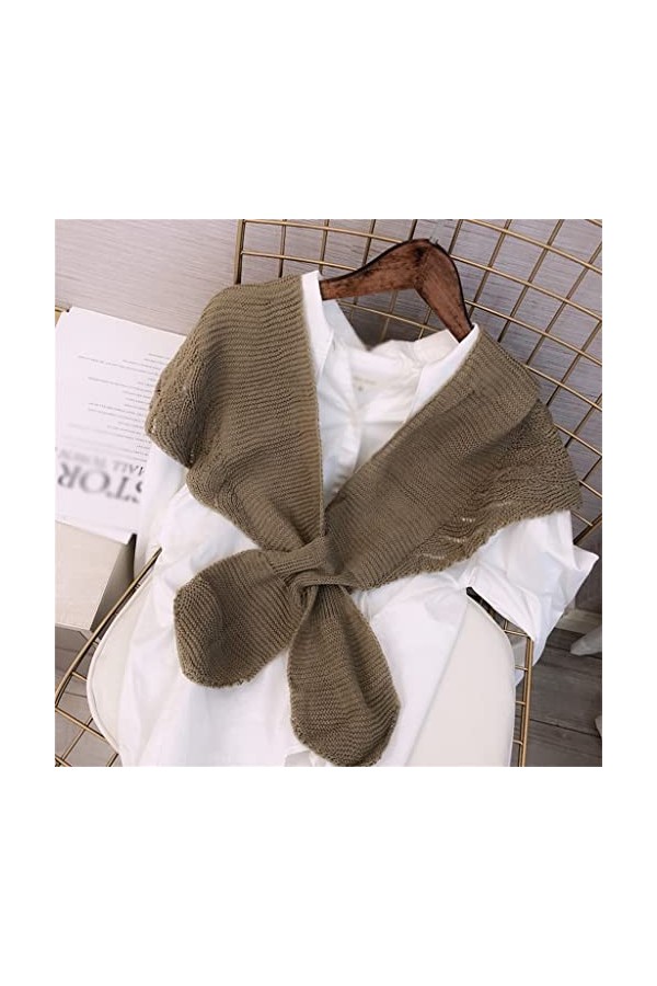 GRETD Gilet châle avec épaulette tricotée creuse et cape de vertèbre cervicale Color : A, Size : One size 