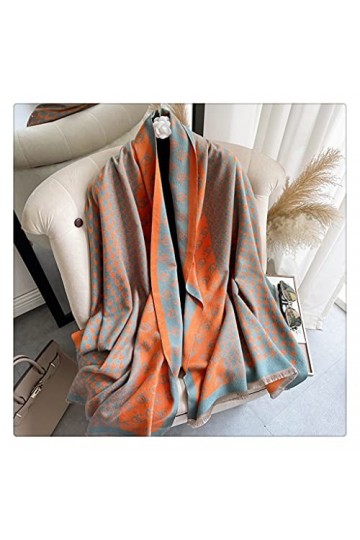 YANYUESHOP Plaid Épais Cachemire Écharpe Femmes Imprimer Pashmina Couverture Chaude Châle Femme Hiver Automne Color : Color 