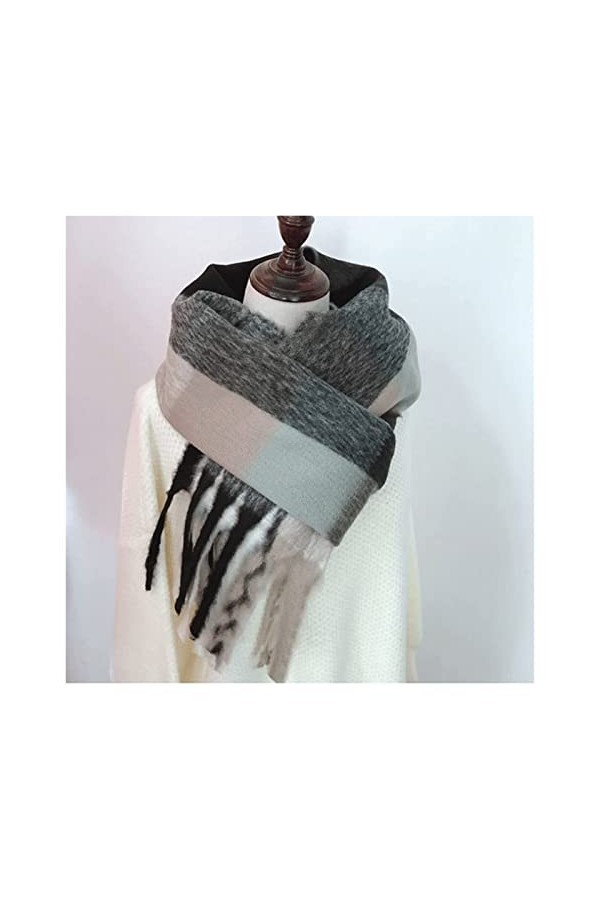 JHYS Femmes Dames Écharpe, Écharpe À Carreaux Imitation Cachemire Femmes Automne Hiver Épais Chaud Pashmina Châles Wraps Femm