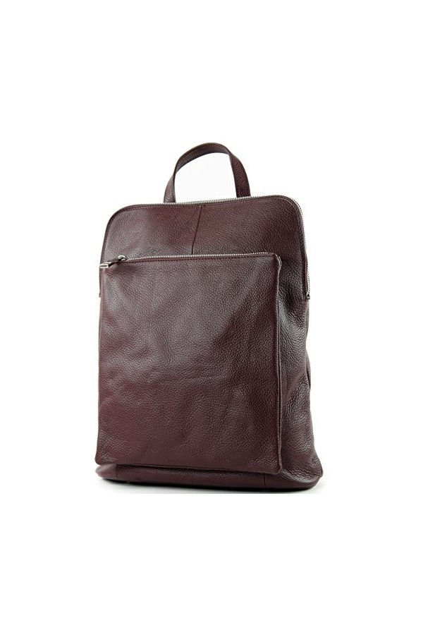 modamoda de - T141 - Sac à dos ital 3 en 1 en cuir pour femme, taupe, siehe Beschreibung