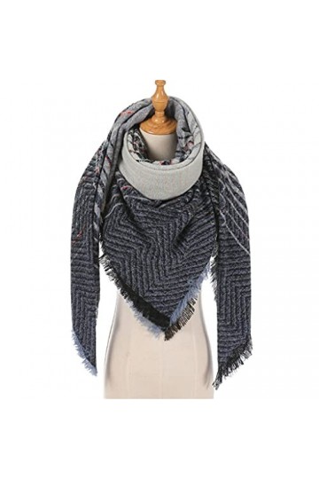 TWDYC Femmes Hiver Écharpe Cachemire Tricoté À Carreaux Châle Cou Wrap Couverture Épaisse Étoles Chaudes Dame Pashmina Bandan