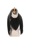 TWDYC Femmes Hiver Écharpe Cachemire Tricoté À Carreaux Châle Cou Wrap Couverture Épaisse Étoles Chaudes Dame Pashmina Bandan