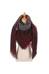 TWDYC Femmes Hiver Écharpe Cachemire Tricoté À Carreaux Châle Cou Wrap Couverture Épaisse Étoles Chaudes Dame Pashmina Bandan