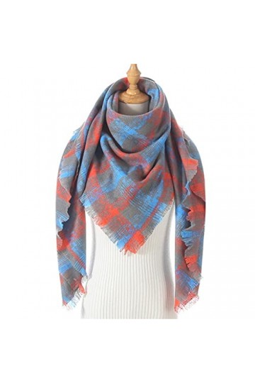 TWDYC Femmes Hiver Écharpe Cachemire Tricoté À Carreaux Châle Cou Wrap Couverture Épaisse Étoles Chaudes Dame Pashmina Bandan