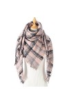 TWDYC Femmes Hiver Écharpe Cachemire Tricoté À Carreaux Châle Cou Wrap Couverture Épaisse Étoles Chaudes Dame Pashmina Bandan