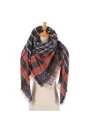 TWDYC Femmes Hiver Écharpe Cachemire Tricoté À Carreaux Châle Cou Wrap Couverture Épaisse Étoles Chaudes Dame Pashmina Bandan