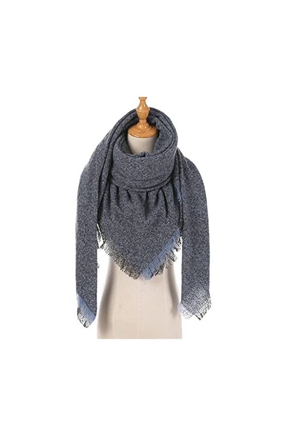 TWDYC Femmes Hiver Écharpe Cachemire Tricoté À Carreaux Châle Cou Wrap Couverture Épaisse Étoles Chaudes Dame Pashmina Bandan