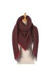 TWDYC Femmes Hiver Écharpe Cachemire Tricoté À Carreaux Châle Cou Wrap Couverture Épaisse Étoles Chaudes Dame Pashmina Bandan