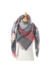 TWDYC Femmes Hiver Écharpe Cachemire Tricoté À Carreaux Châle Cou Wrap Couverture Épaisse Étoles Chaudes Dame Pashmina Bandan