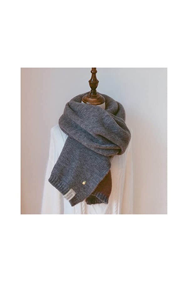 EKAYG Écharpes en Cachemire Solide pour Femmes Dame Hiver épaissir Chaud Doux Pashmina châles enveloppes Longue écharpe trico