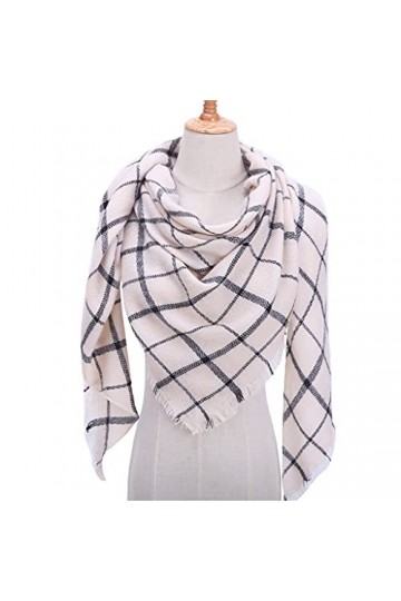 EKAYG Dames Écharpe Tricoté Printemps Hiver Femmes Écharpe Plaid Écharpes en Laine Chaude Châles Cou Bandana Pashmina Lady Wr