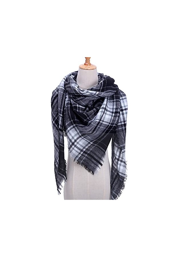 EKAYG Dames Écharpe Tricoté Printemps Hiver Femmes Écharpe Plaid Écharpes en Laine Chaude Châles Cou Bandana Pashmina Lady Wr