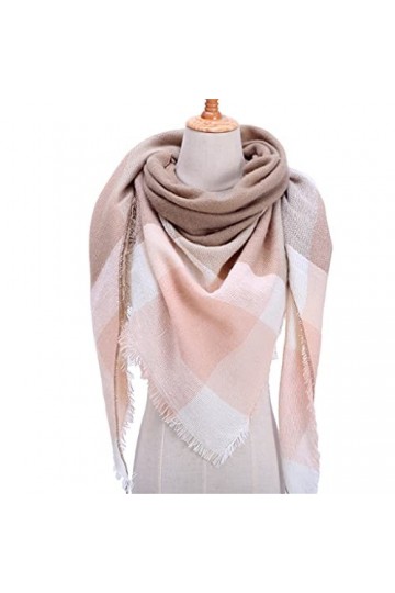 EKAYG Dames Écharpe Tricoté Printemps Hiver Femmes Écharpe Plaid Écharpes en Laine Chaude Châles Cou Bandana Pashmina Lady Wr