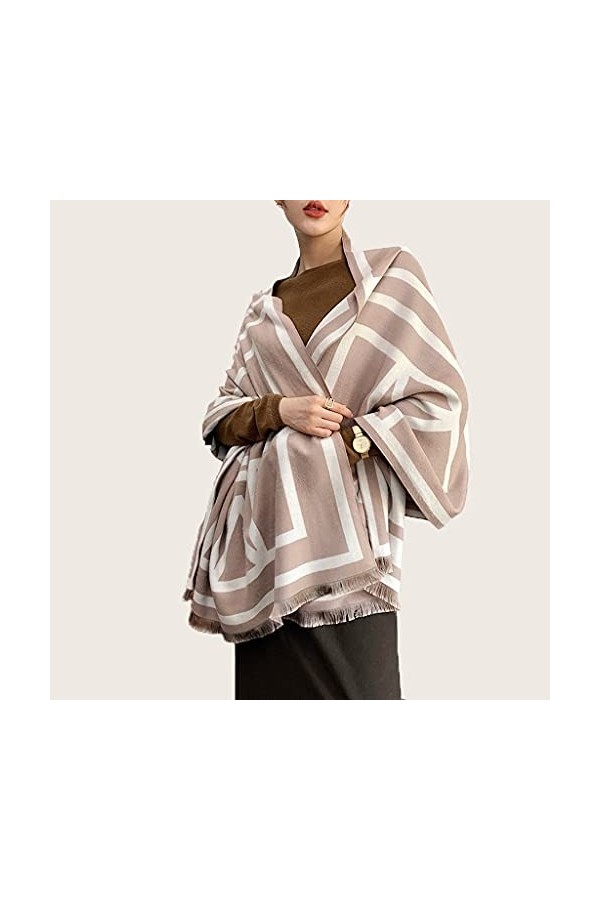 LSDJGDDE Faucheuse Fauche Écharpe Écharpe Hiver Écharpe Striché Pashmina Chauffe Châle Dames Femme Couverture Plaid Couvertur