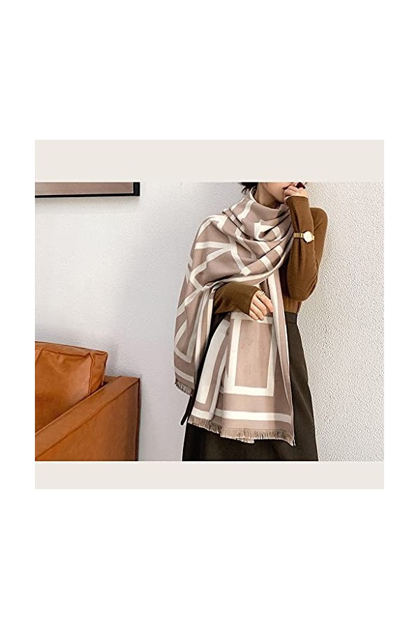 LSDJGDDE Faucheuse Fauche Écharpe Écharpe Hiver Écharpe Striché Pashmina Chauffe Châle Dames Femme Couverture Plaid Couvertur