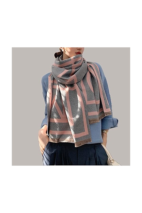 LSDJGDDE FEUILLEMENT FEULLES Écharpe Écharpe Striché Pashmina Chauffe Châle Dames Femme Plaid Couverture Plaid Wrap Cashmere 