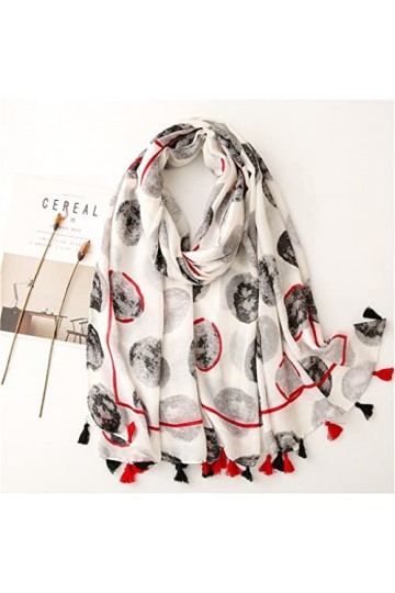 ZAIZAI Coton Handfeeling Foulards Summer Femmes Châles Impression Hijab Écharpe Pashmina Femelle Bandana Tassel Color : A, S