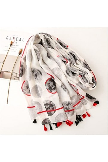 ZAIZAI Coton Handfeeling Foulards Summer Femmes Châles Impression Hijab Écharpe Pashmina Femelle Bandana Tassel Color : A, S
