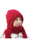 Bonnet Coupe-Vent avec Protection auditive intégrée | Chapeaux écharpe à Capuche dhiver 2 en 1 pour Femmes | Bonnet tricoté 