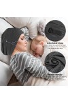WLLHYF Bonnet de Sommeil en Soie Doux Doublure en Satin pour Femme et Homme Gris Gris foncé Taille Unique
