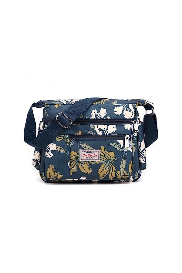 Shilanmei Sacs à main à bandoulière décontractés multi-poches imperméables en nylon pour le shopping, la randonnée, lutilisa