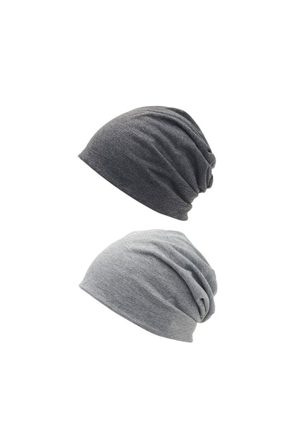 Butyeak Bonnet Souple en Coton Doux, Bonnet en Jersey léger, Unisexe Bonnet Ski, Chapeau dhiver Fin pour Homme, Bonnet en Co
