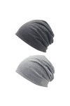 Butyeak Bonnet Souple en Coton Doux, Bonnet en Jersey léger, Unisexe Bonnet Ski, Chapeau dhiver Fin pour Homme, Bonnet en Co