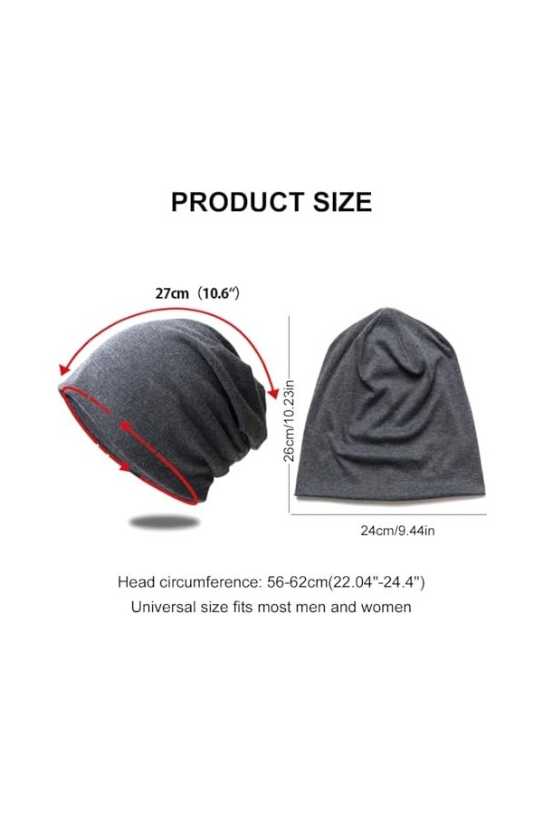 Butyeak Bonnet Souple en Coton Doux, Bonnet en Jersey léger, Unisexe Bonnet Ski, Chapeau dhiver Fin pour Homme, Bonnet en Co