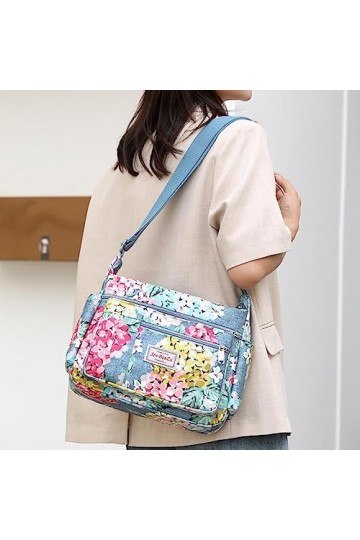 Shilanmei Sacs à main à bandoulière décontractés multi-poches imperméables en nylon pour le shopping, la randonnée, lutilisa