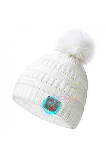 Bonnet Bluetooth, V5.0 Bonnet sans Fil avec Haut-parleurs & Micro,Convient à Tous Les appareils Bluetooth Washable et Recharg