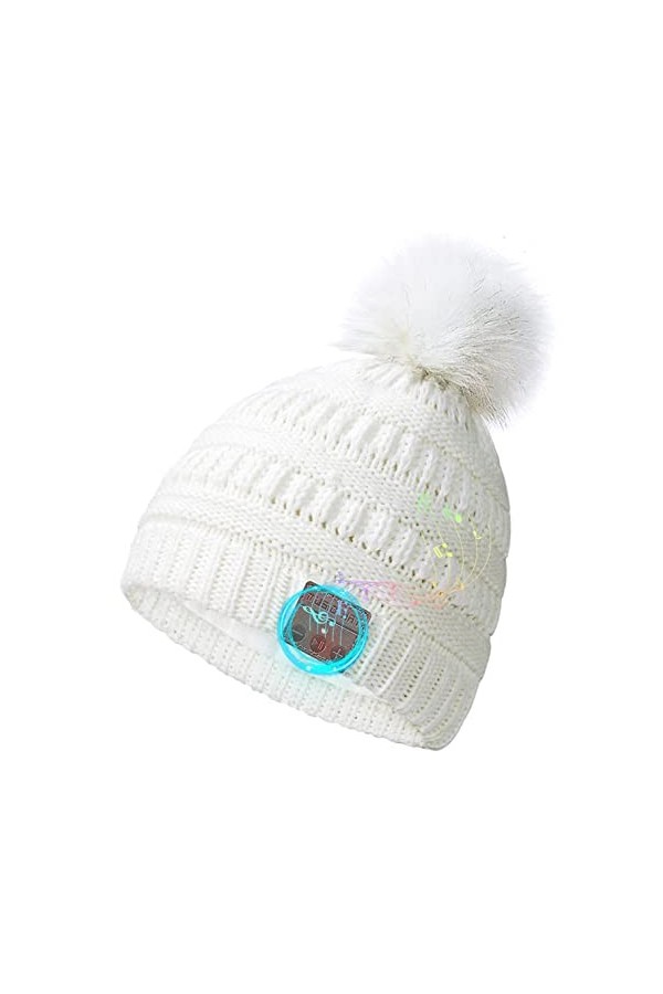 Bonnet Bluetooth, V5.0 Bonnet sans Fil avec Haut-parleurs & Micro,Convient à Tous Les appareils Bluetooth Washable et Recharg