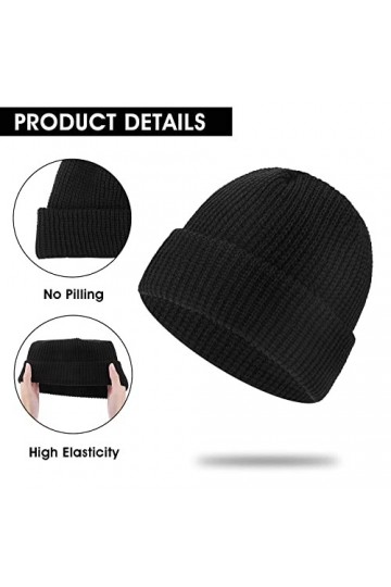 Sibba Bonnet Unisexe Doux et léger en Tricot pour lhiver Chaud et Coupe-Vent pour Homme et Femme Noir Noir