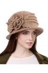 Wantonfy Bonnet pour Femme Français Laine Bérets Bonnet Hiver Chapeaux Vintage Automne Hiver pour Femme