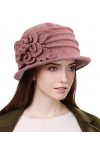 Wantonfy Bonnet pour Femme Français Laine Bérets Bonnet Hiver Chapeaux Vintage Automne Hiver pour Femme