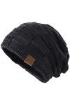 Malaxlx Rose Bonnet Tricoté pour Femme Homme Bonnet dhiver Doublure en Polaire Bonnet Doux Chaud Slouchy Bonnet de Crâne Bea
