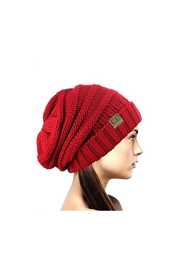 NYFASHION101 Bonnet dhiver Bouffant et épais de Style Slouchy. Une exclusivité de Confettis/Noir