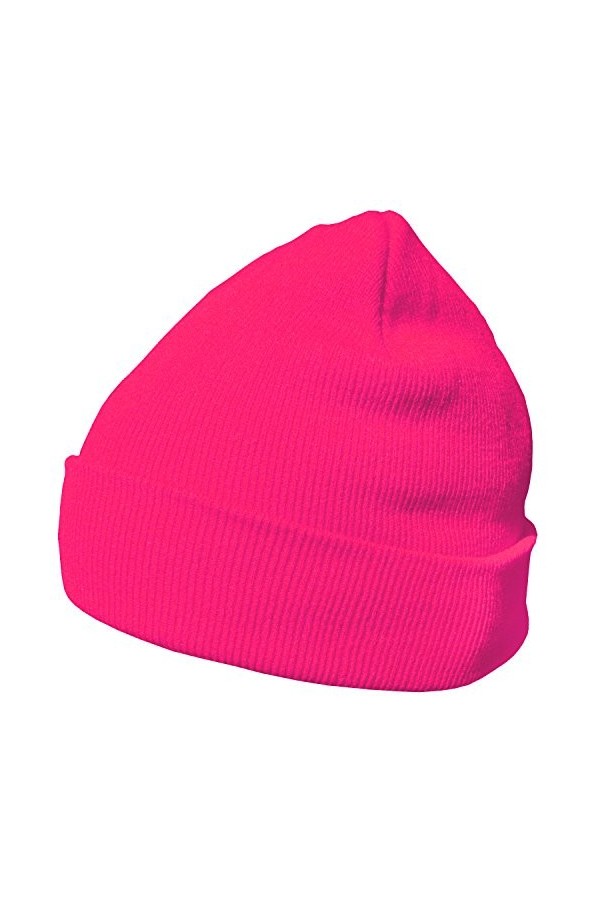 DonDon Bonnet Beanie pour lhiver avec design classique et moderne Rose fluo - Taille unique