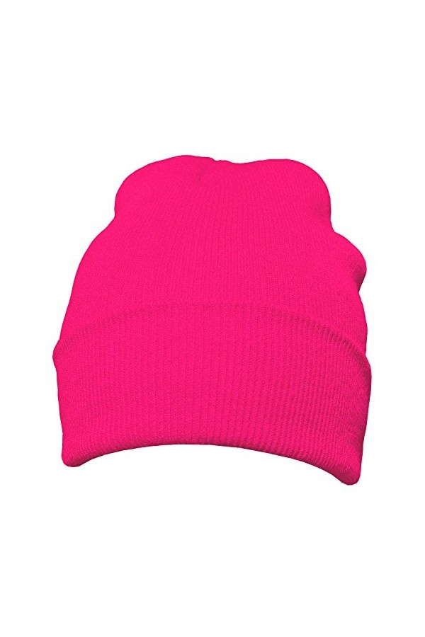 DonDon Bonnet Beanie pour lhiver avec design classique et moderne Rose fluo - Taille unique