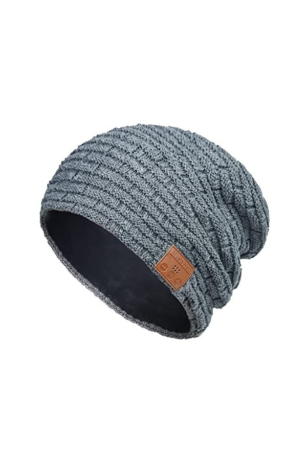 COTOP Bonnet Bluetooth dhiver, Cadeau de Noël pour Hommes et Femmes, Bonnet Musical, Bonnet Chaud en Polaire pour Le Ski, la