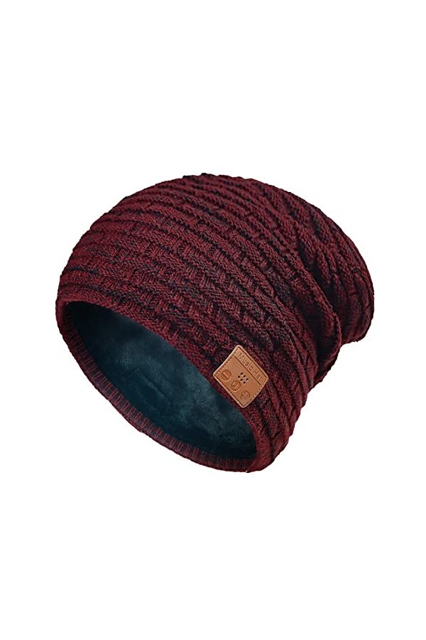 COTOP Bonnet Bluetooth dhiver, Cadeau de Noël pour Hommes et Femmes, Bonnet Musical, Bonnet Chaud en Polaire pour Le Ski, la