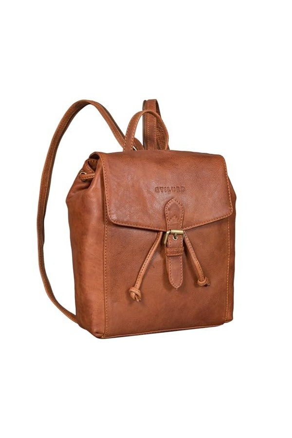 STILORD Alice Sac a dos de ville cuir pour femmes avec cordon serrage Daypack Petit Sac à main Sac à dos jour Femme Sling B