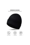 Bonnet Homme Femme, Bonnet de Hiver Unisexe Bonnet Ample Coton Performance Chapeau Tricoté Slouch Bonnet Baggy Sport Chaud Do