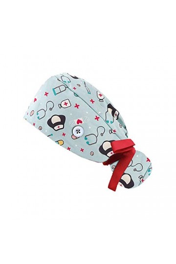 BUDAOWENG Bonnets De Travail avec Bouton Chapeau Bouffant avec Bandeau pour Femmes Et Hommes, La Chimio Turban, Calot Infirmi