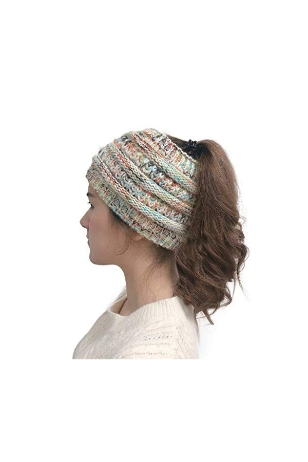 KPPONG Echarpes Bonnet en Tricoté Cap pour Femmes en Coton Casual Hiver Chaud Chapeau Élastique Chapeau