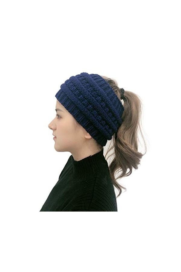 KPPONG Echarpes Bonnet en Tricoté Cap pour Femmes en Coton Casual Hiver Chaud Chapeau Élastique Chapeau