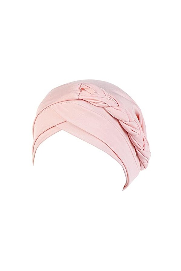 KPPONG Femmes Turban Foulard Tresse Head Wrap Couvre-Cheveux Couleur Unie Chapeau Twisted Braid Wrap Bonnets Sleep Hat