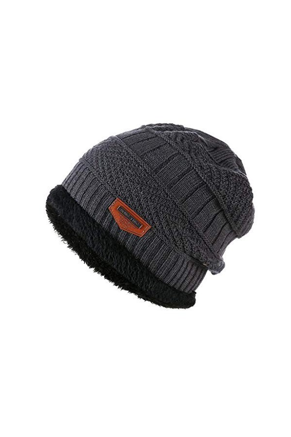 YTZL Bonnet tricoté en laine mérinos pour homme et femme Unisexe 100 % coton, Bordeaux, taille unique
